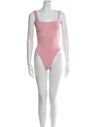 Hunza G Nylon Square Neckline Bodysuit