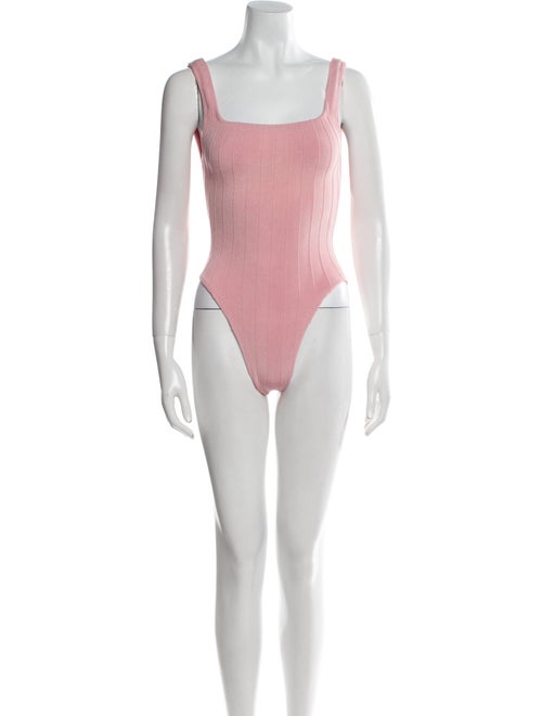 Hunza G Nylon Square Neckline Bodysuit