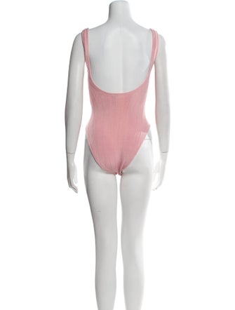 Hunza G Nylon Square Neckline Bodysuit