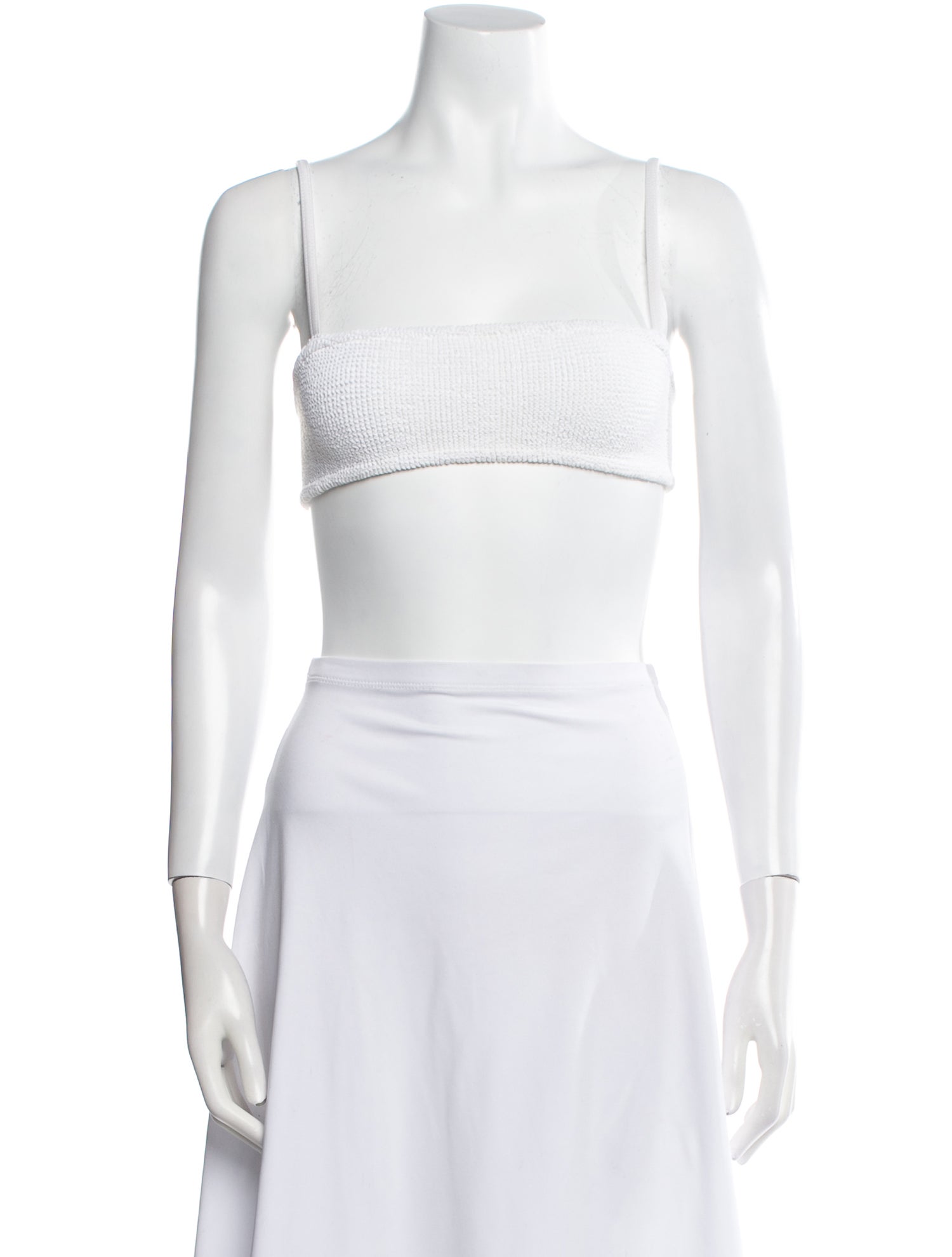 Hunza G Square Neckline Sleeveless Crop Top
