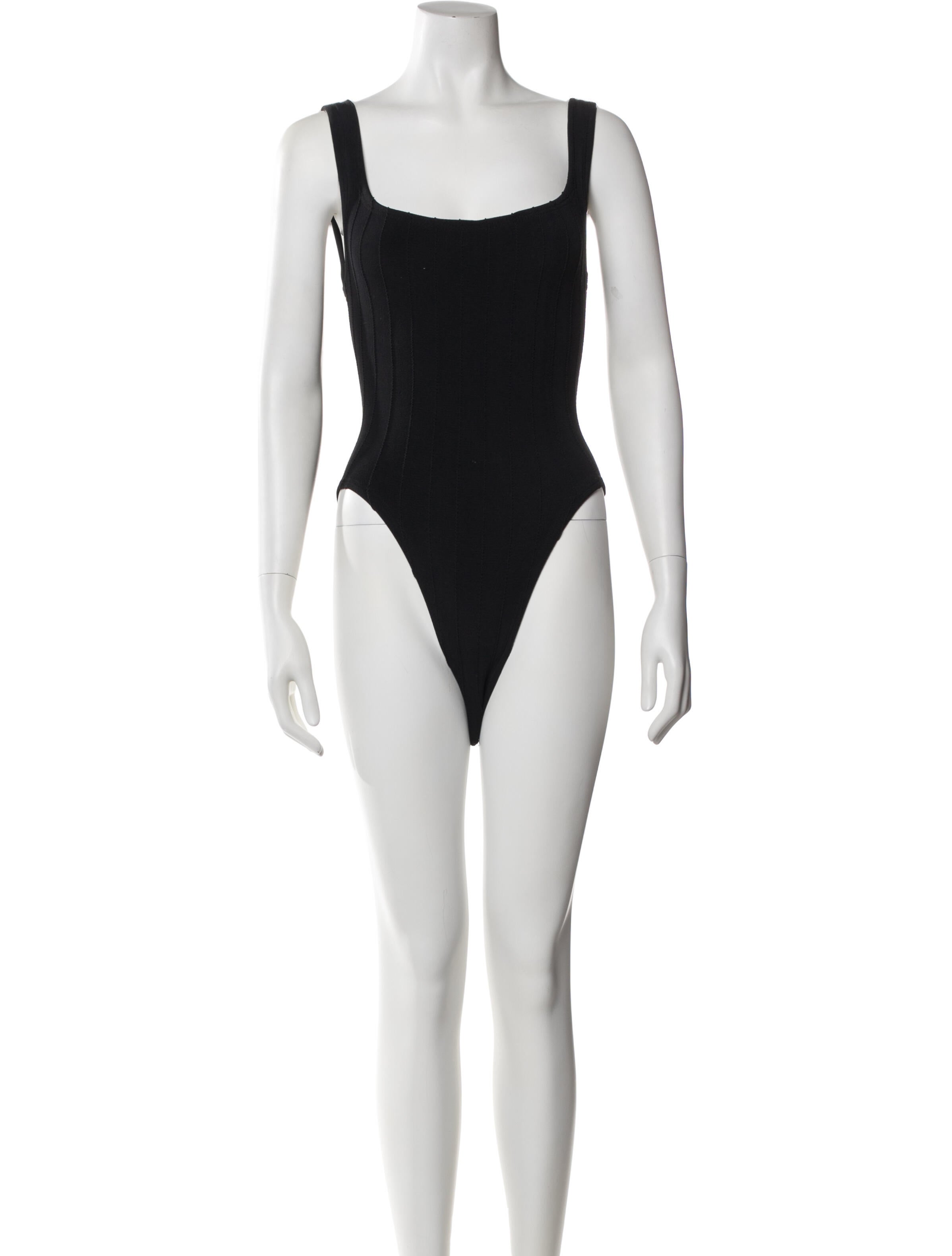 Hunza G Nylon Square Neckline Bodysuit