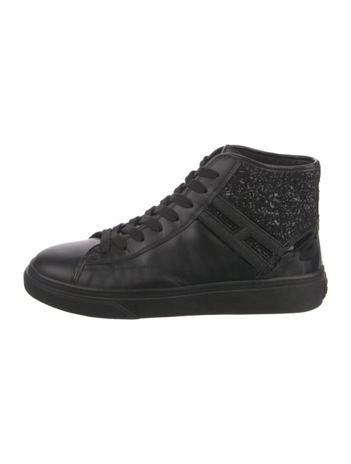 Hogan Leather Glitter Accents Sneakers