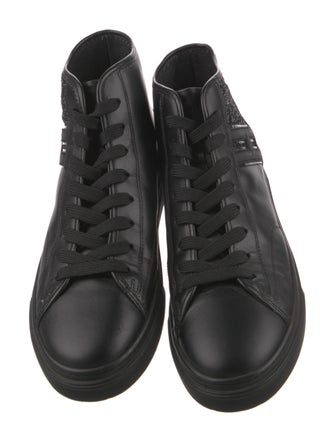 Hogan Leather Glitter Accents Sneakers