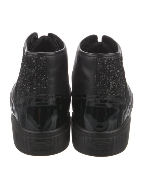 Hogan Leather Glitter Accents Sneakers