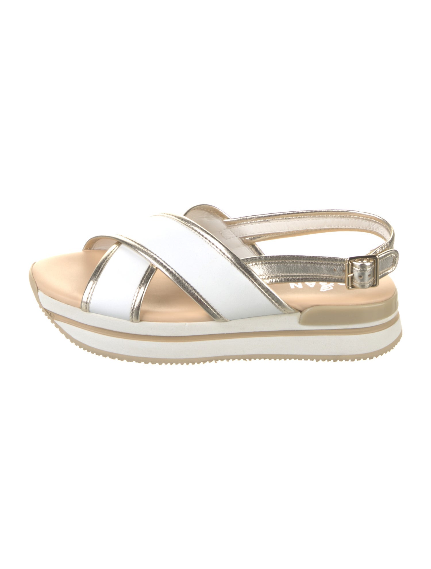Hogan Leather Slingback Sandals