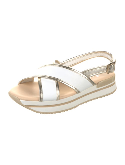 Hogan Leather Slingback Sandals