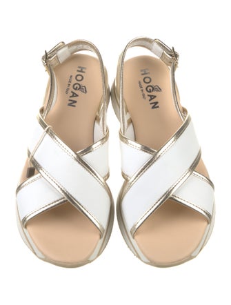 Hogan Leather Slingback Sandals