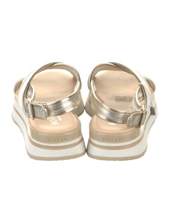 Hogan Leather Slingback Sandals