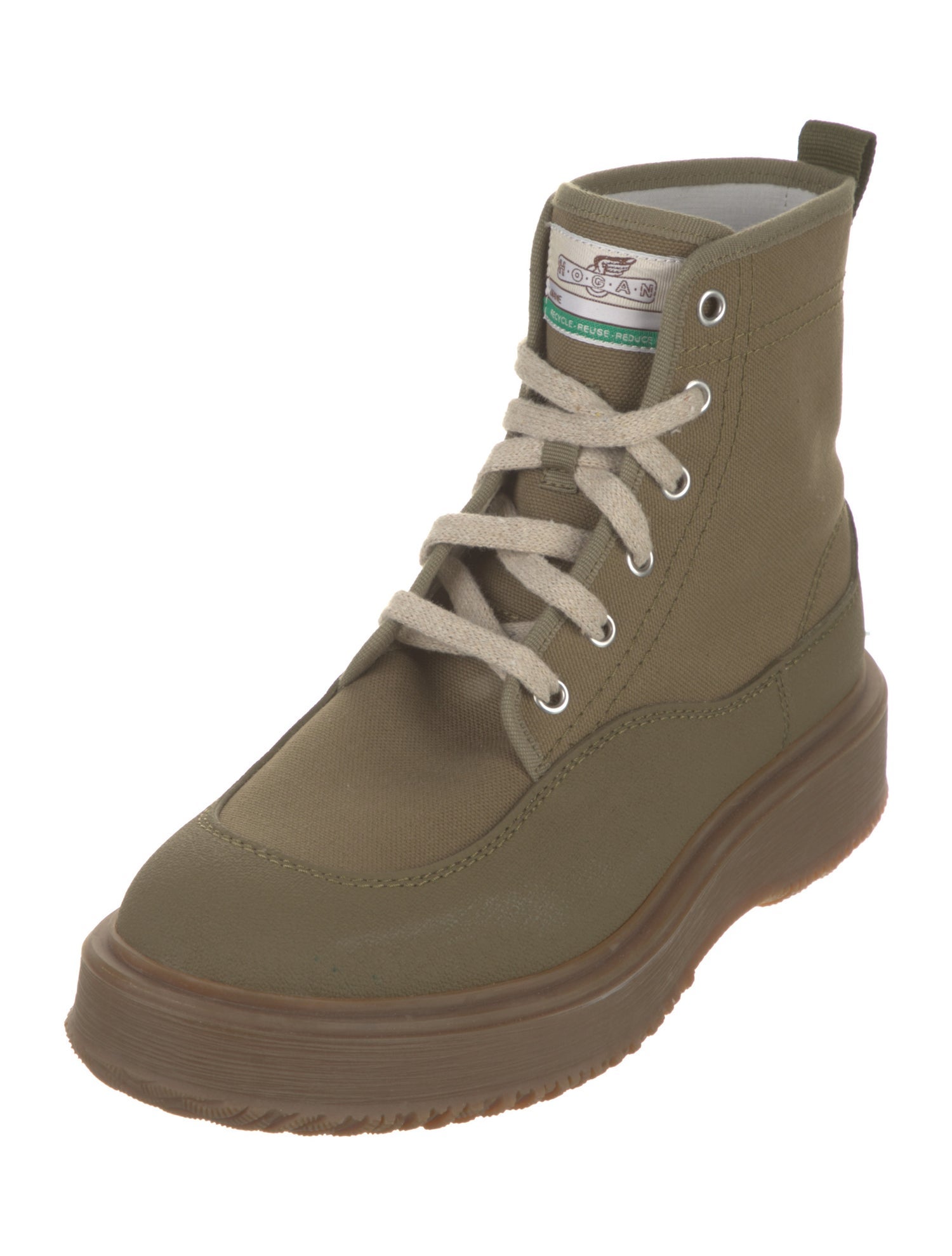 Hogan Canvas Combat Boots