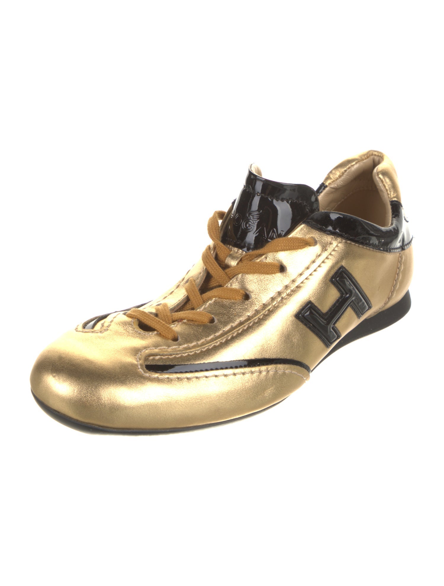 Hogan Leather Colorblock Pattern Sneakers