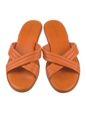 Hogan Leather Slides