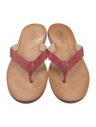 Hogan Leather Flip Flops