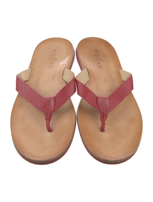 Hogan Leather Flip Flops