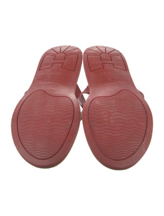 Hogan Leather Flip Flops