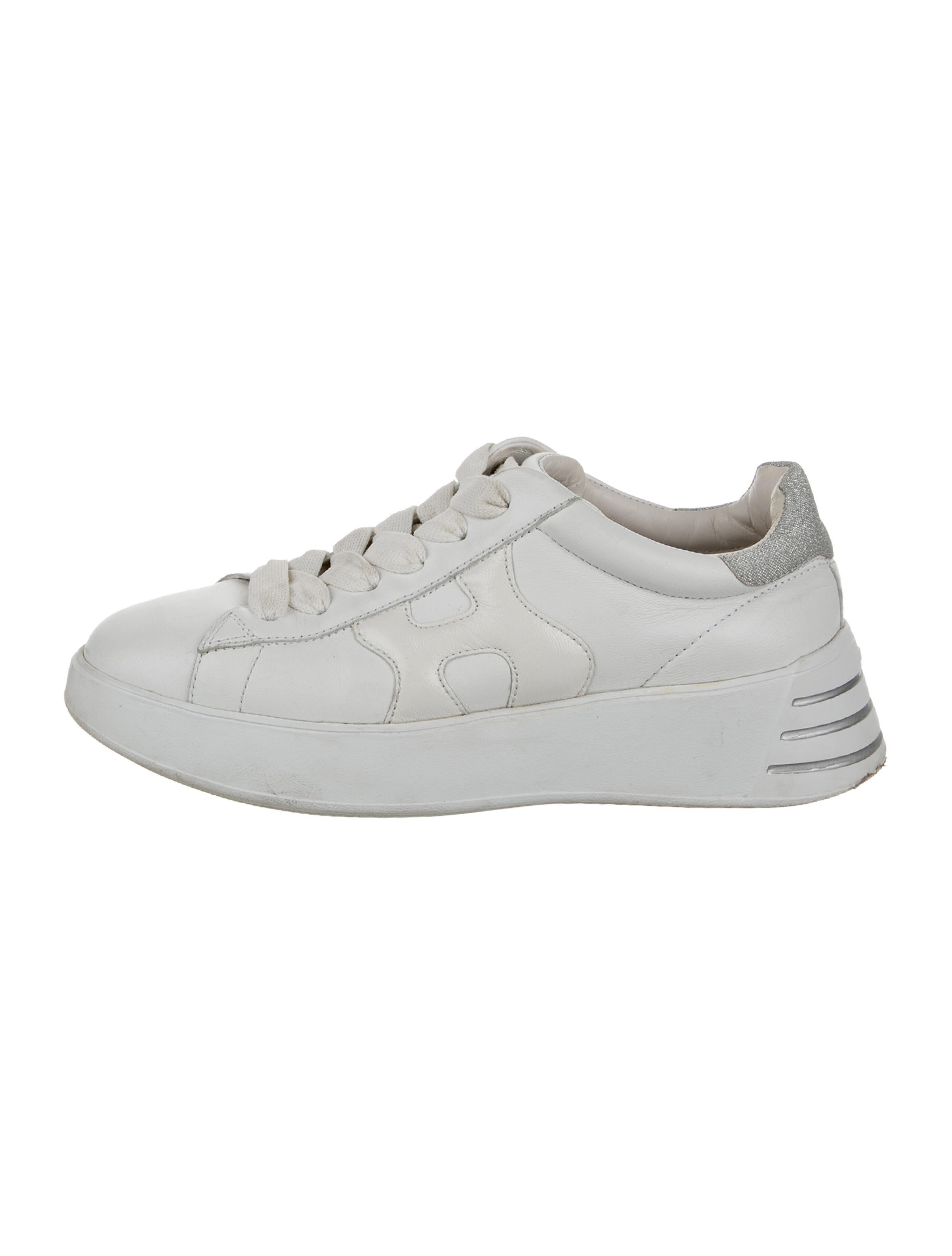 Hogan Leather Glitter Accents Sneakers
