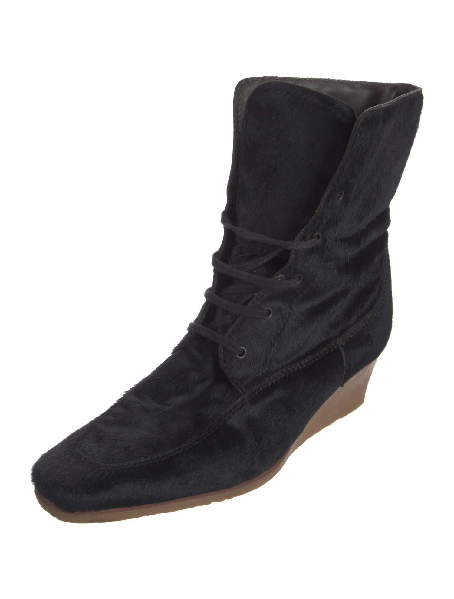 Hogan Ponyhair Animal Print Lace-Up Boots