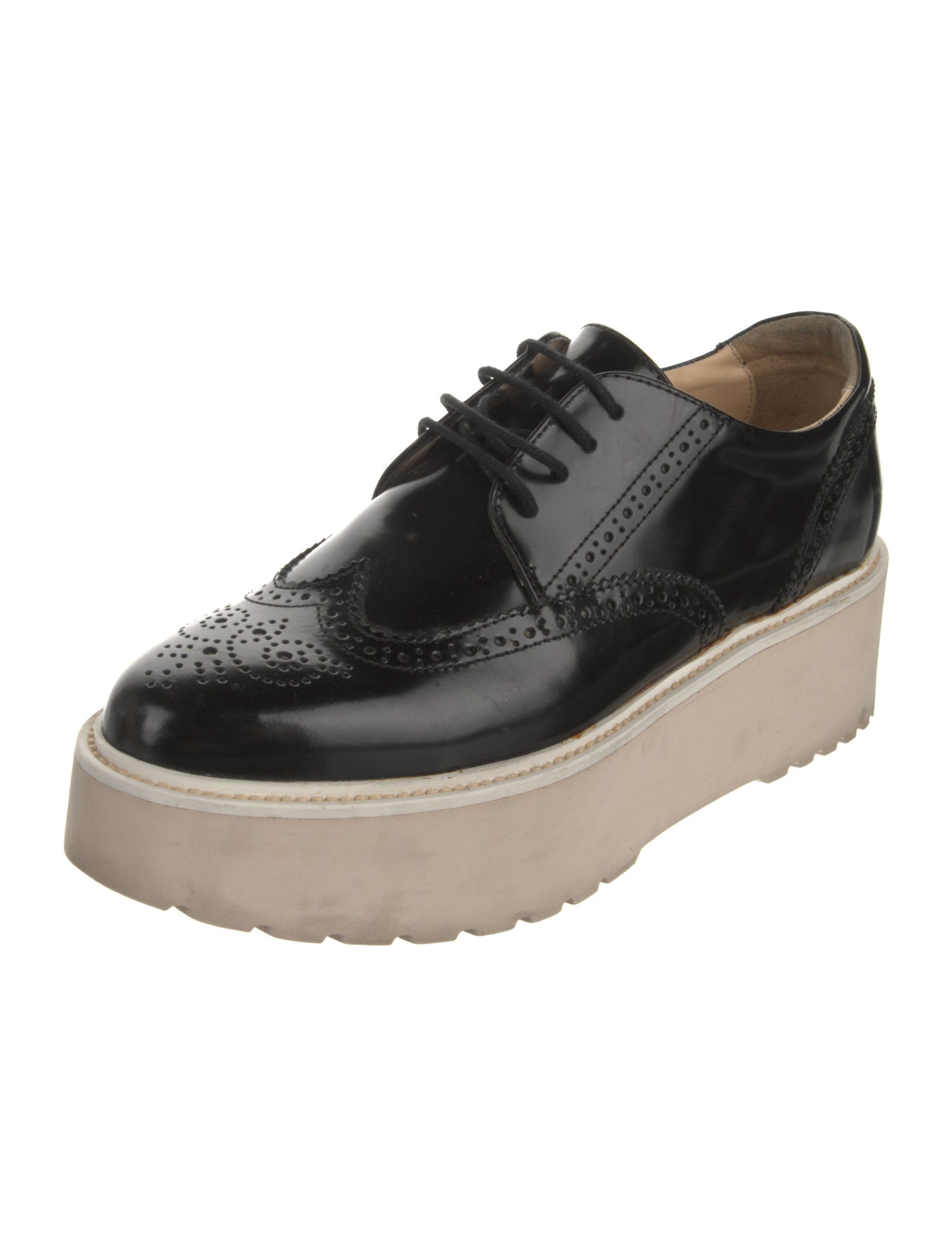 Hogan Patent Leather Colorblock Pattern Oxfords