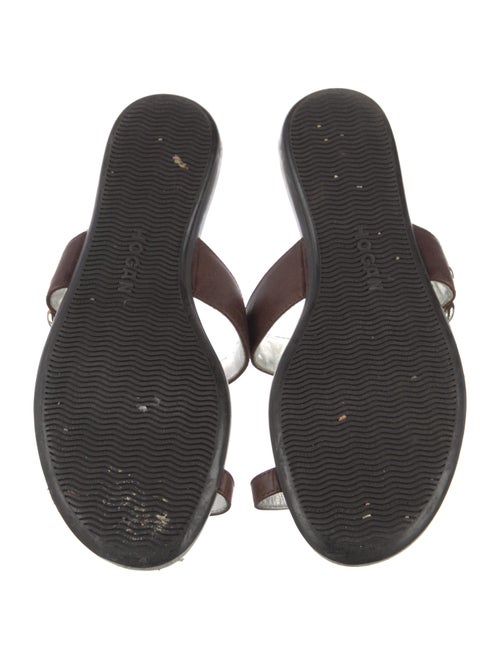 Hogan Leather Slides