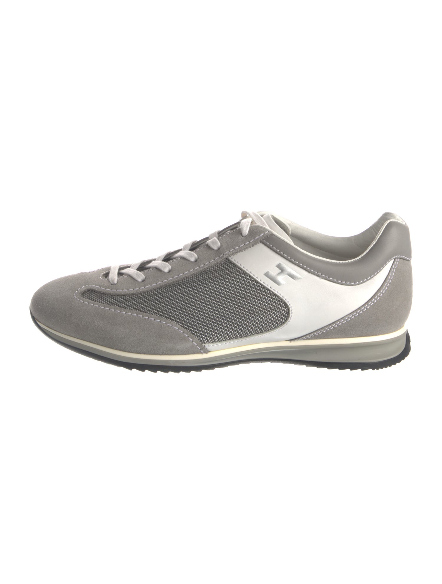 Hogan Leather Colorblock Pattern Sneakers