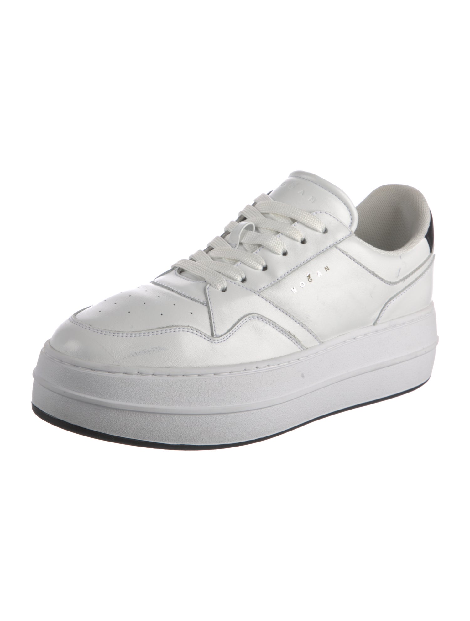 Hogan Leather Glitter Accents Sneakers