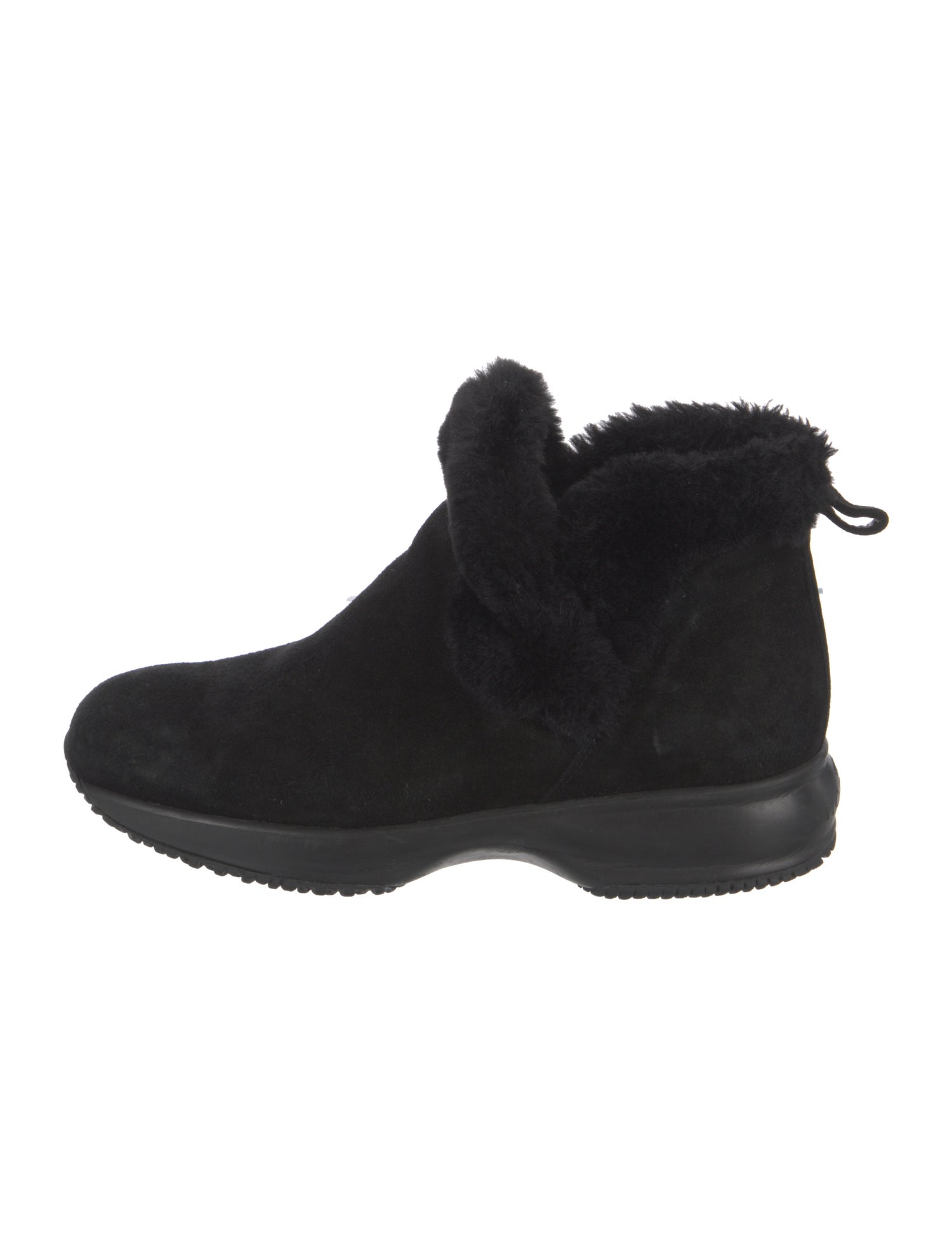 Hogan Suede Fur Trim Boots