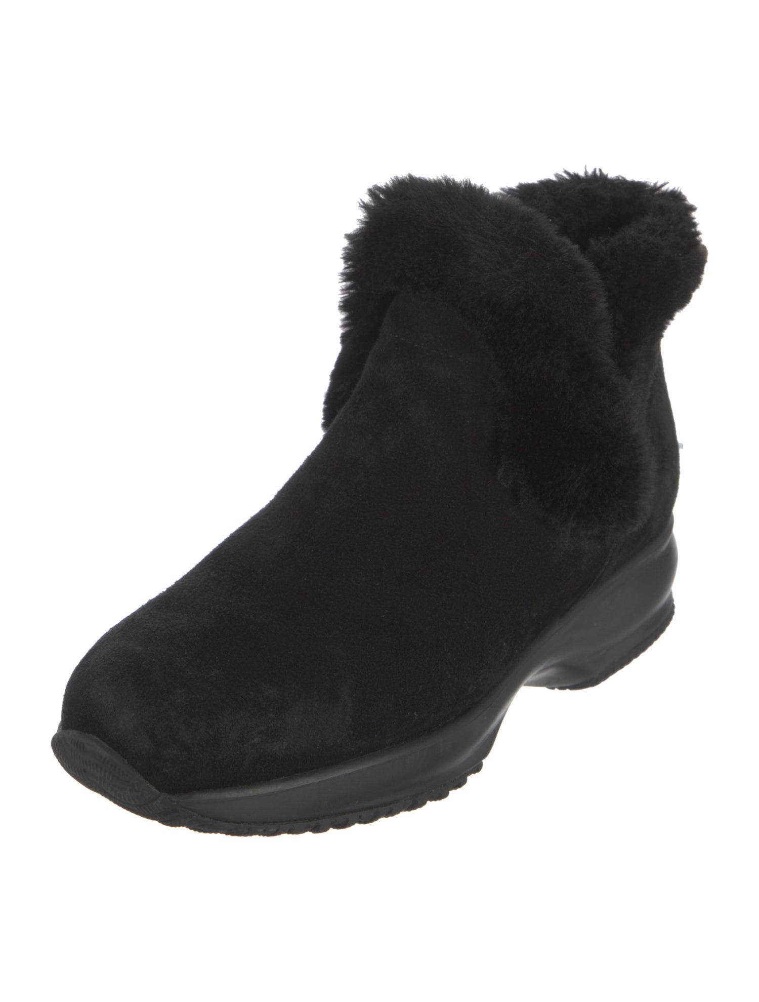 Hogan Suede Fur Trim Boots