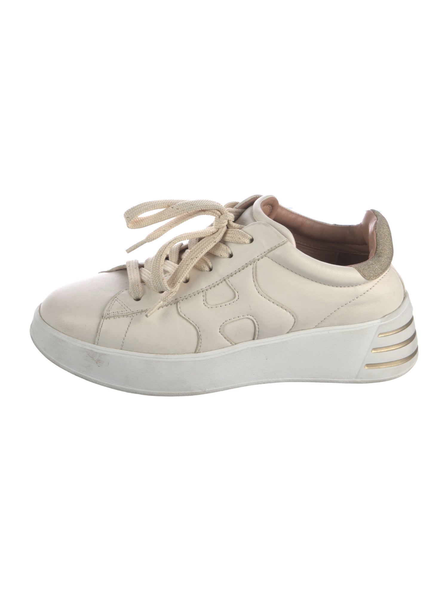 Hogan Leather Glitter Accents Sneakers