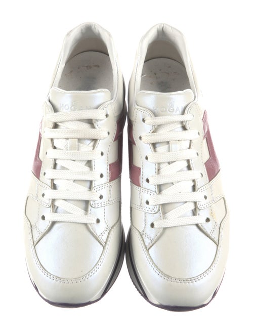Hogan Leather Colorblock Pattern Sneakers