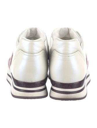 Hogan Leather Colorblock Pattern Sneakers