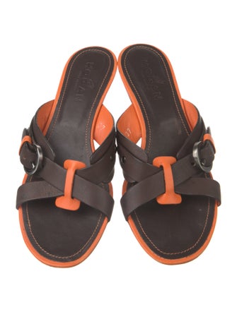 Hogan Leather Printed Slides