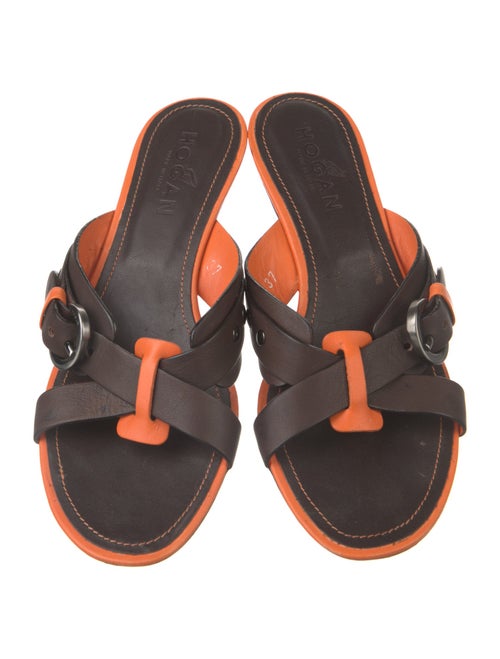 Hogan Leather Printed Slides