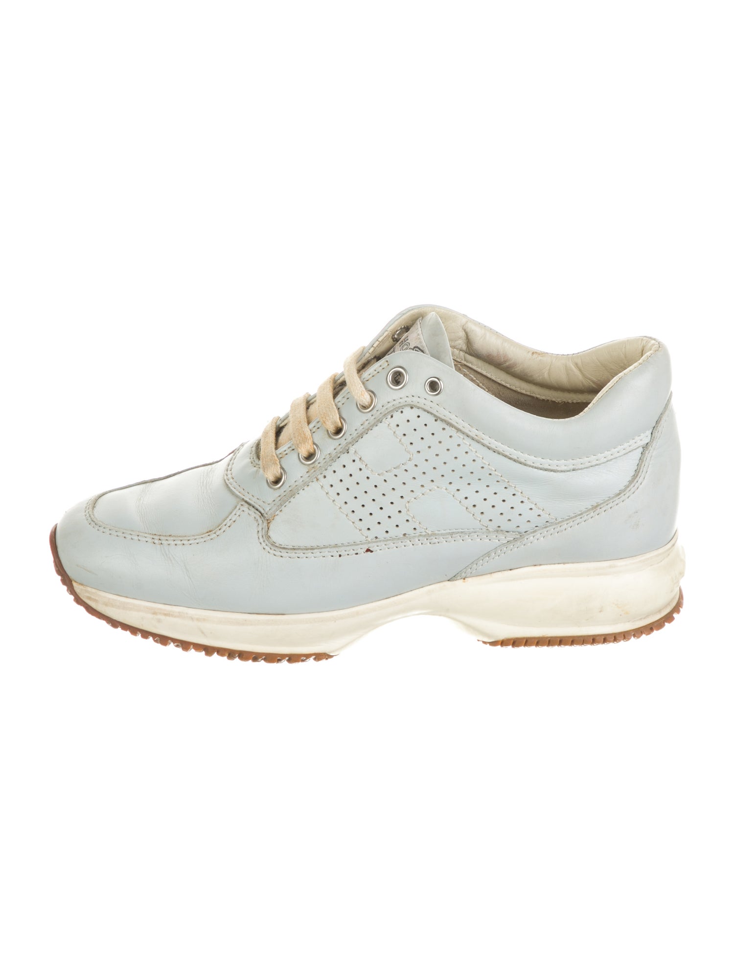 Hogan Leather Wedge Sneakers