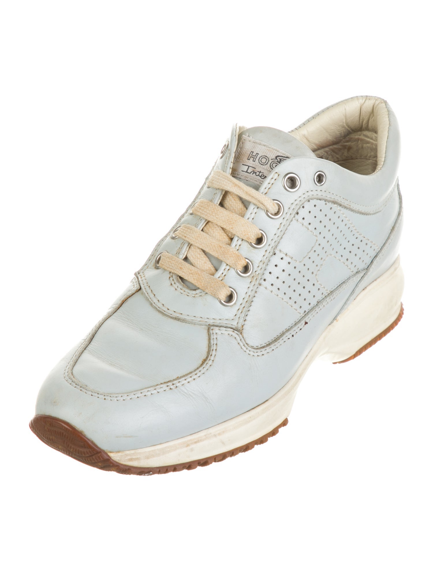 Hogan Leather Wedge Sneakers