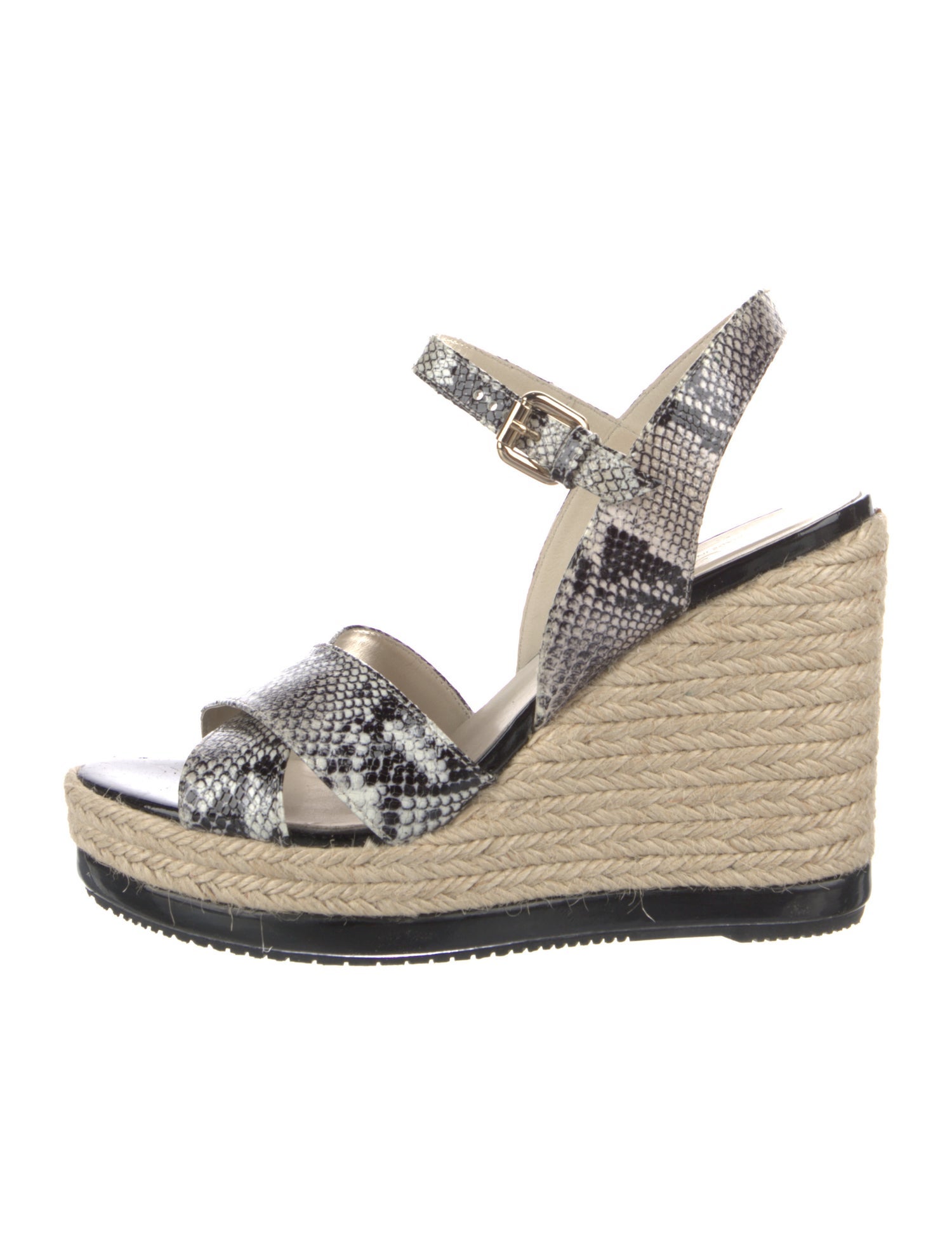 Hogan Leather Animal Print Espadrilles