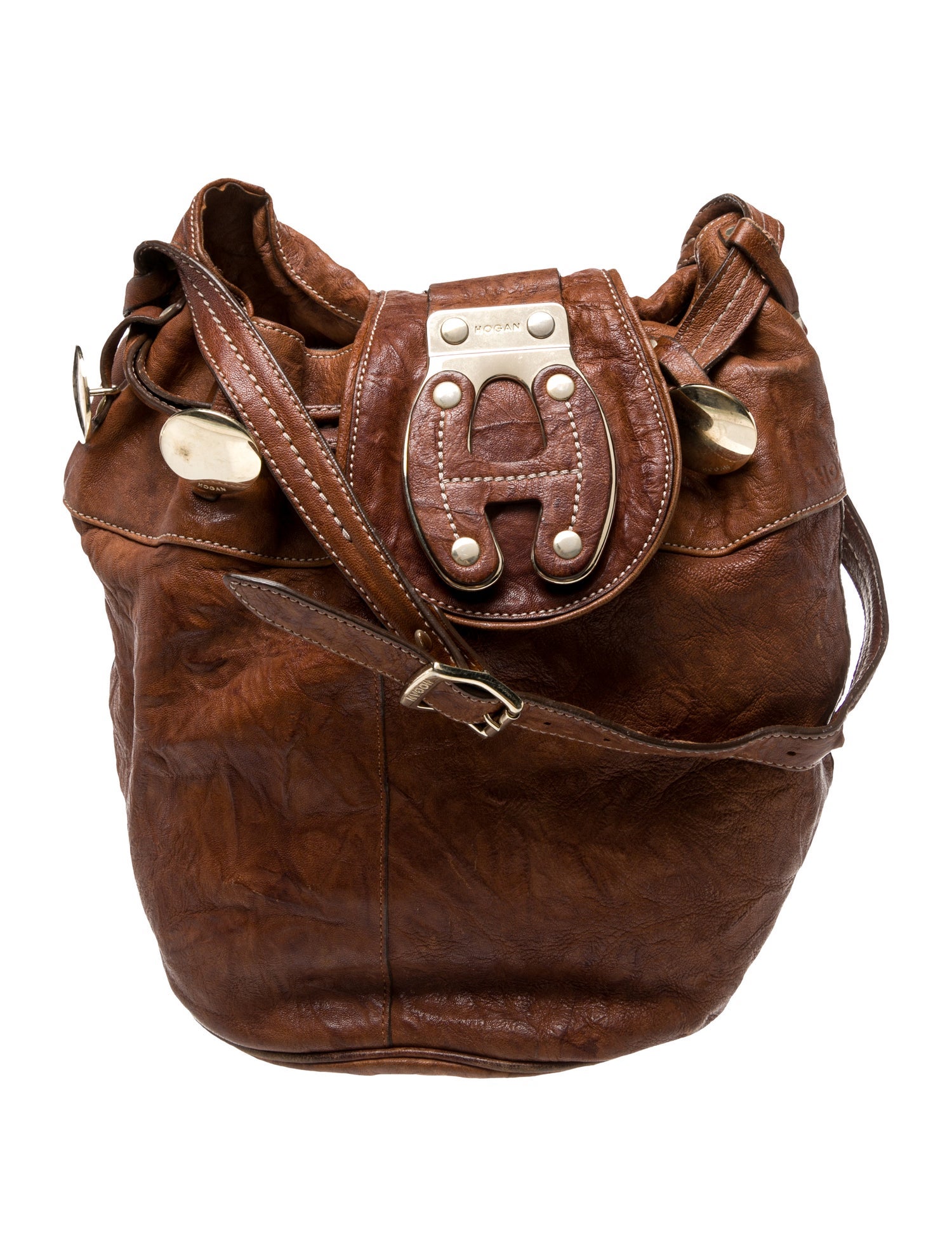 Hogan Leather Bucket Bag