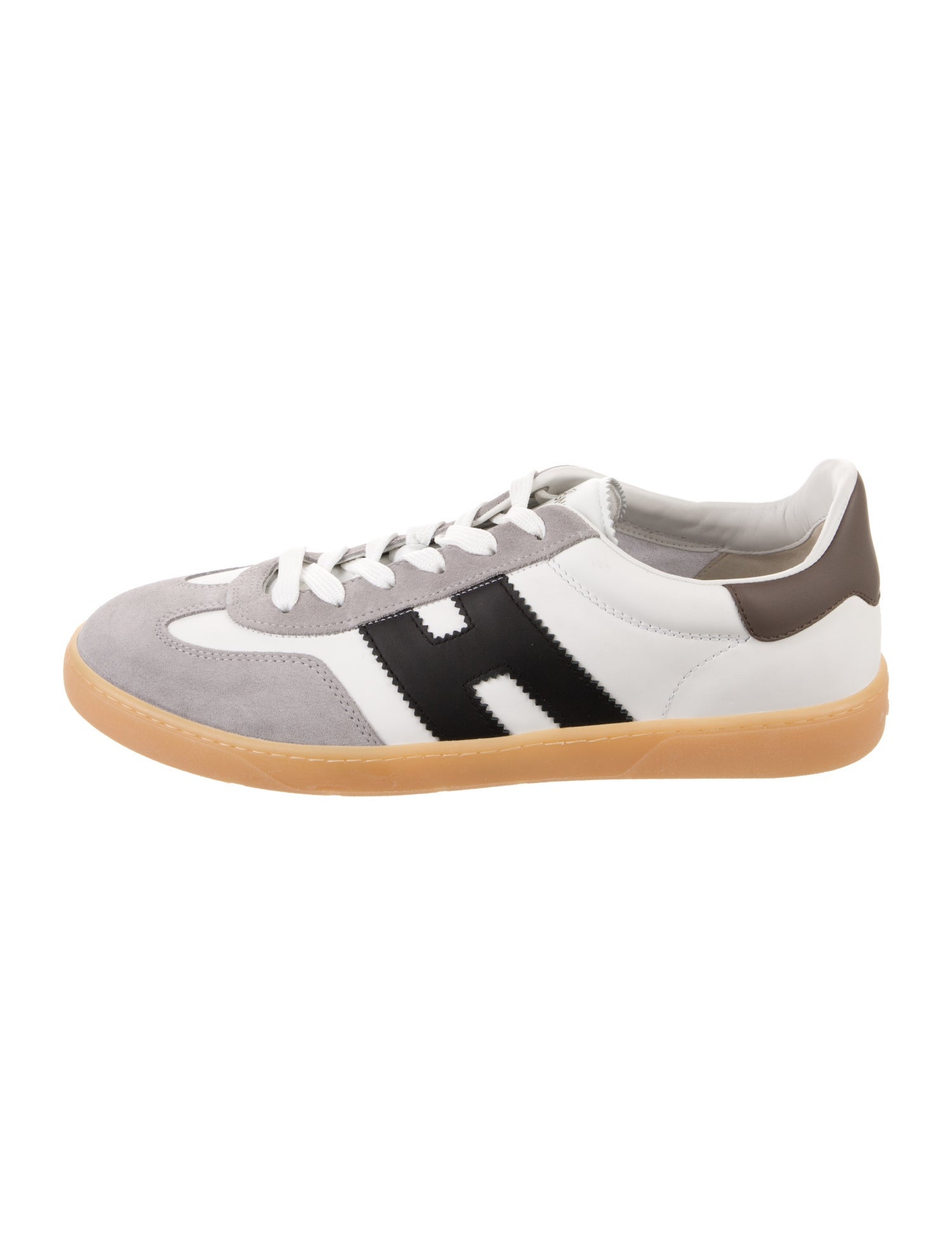 Hogan Leather Colorblock Pattern Sneakers