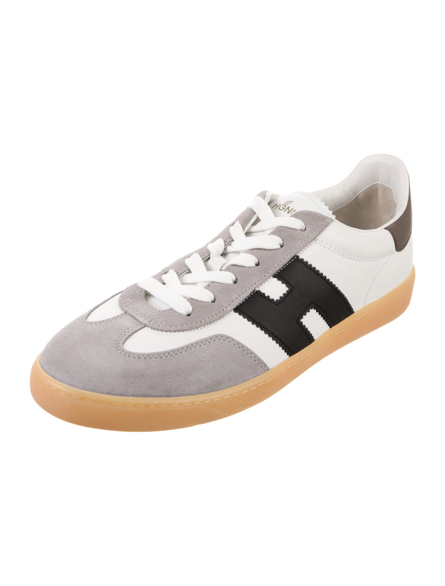 Hogan Leather Colorblock Pattern Sneakers