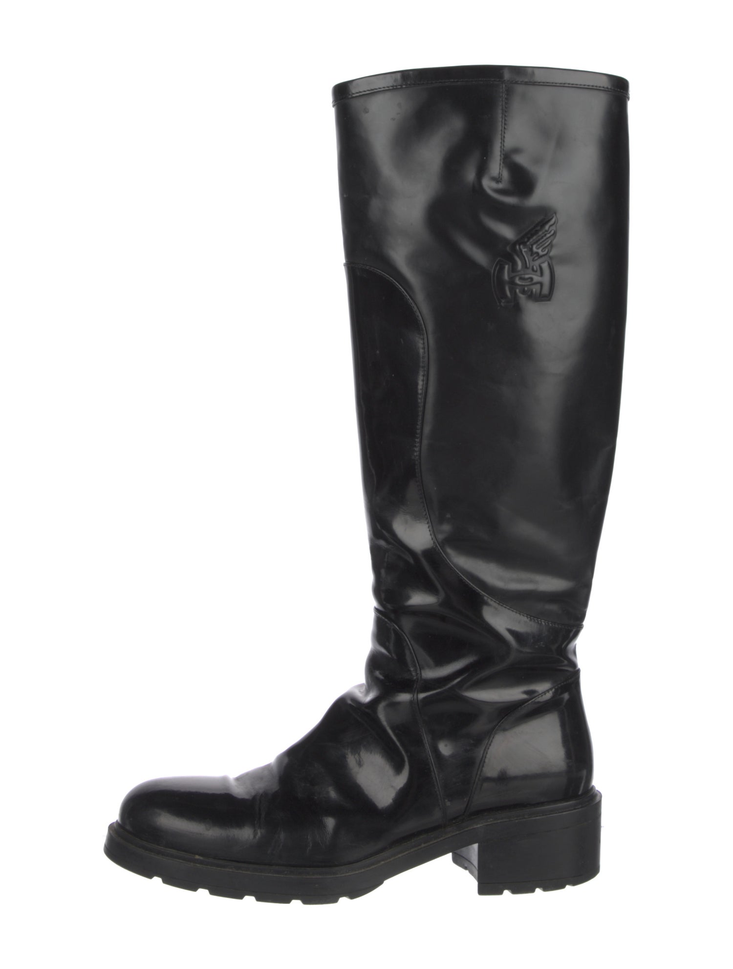 Hogan Patent Leather Riding Boots