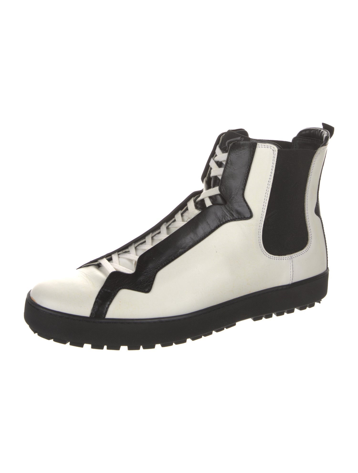 Hogan Leather Colorblock Pattern Sneakers