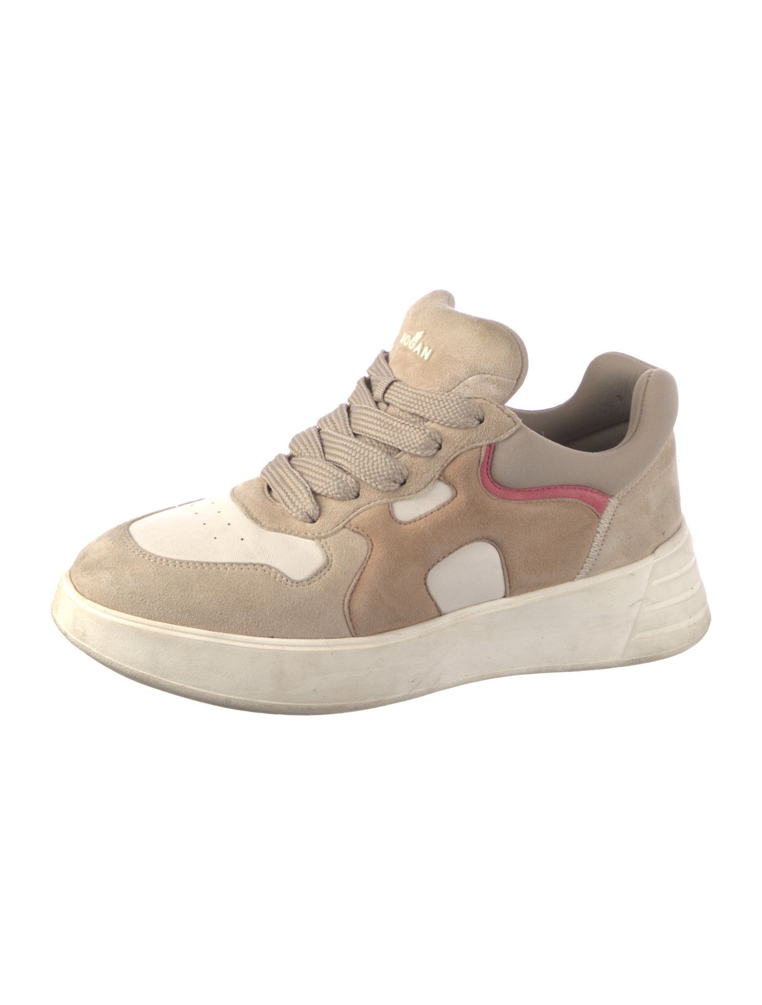 Hogan Suede Colorblock Pattern Sneakers