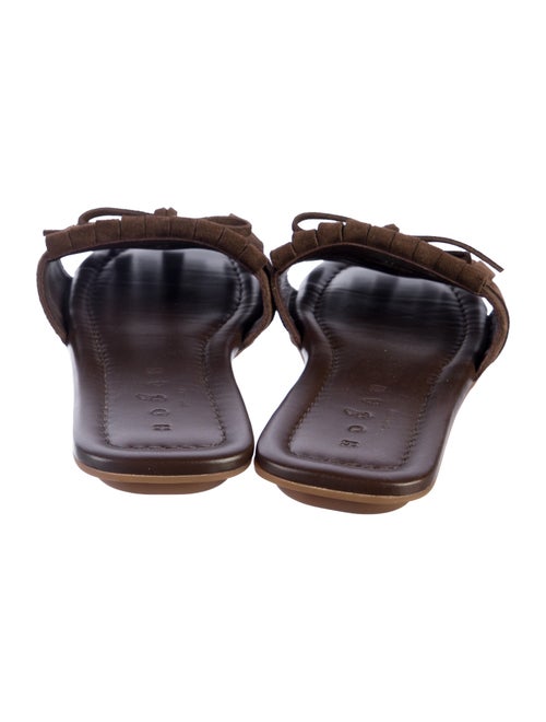 Hogan Suede Bow Accents Slides