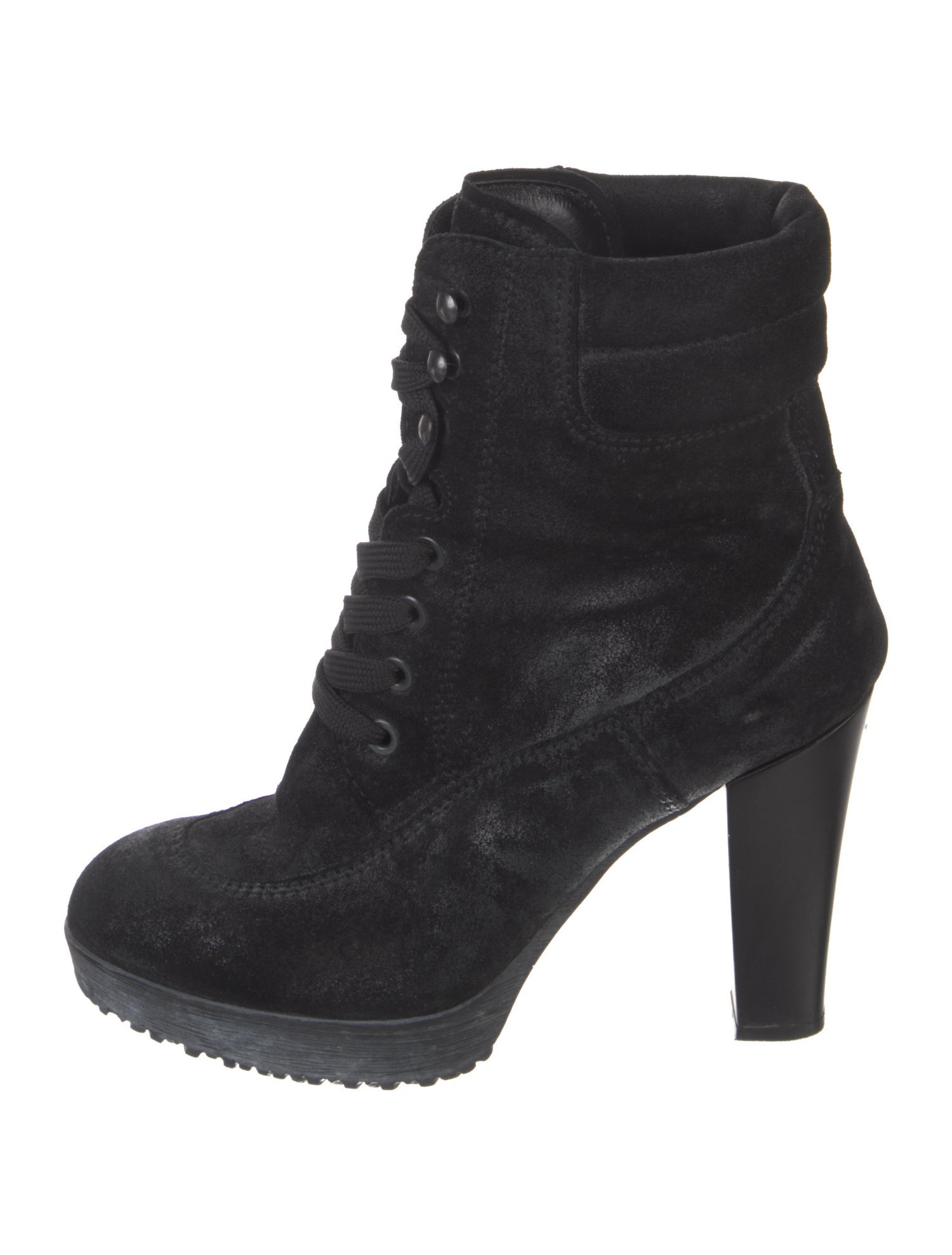 Hogan Suede Leather Trim Embellishment Boots