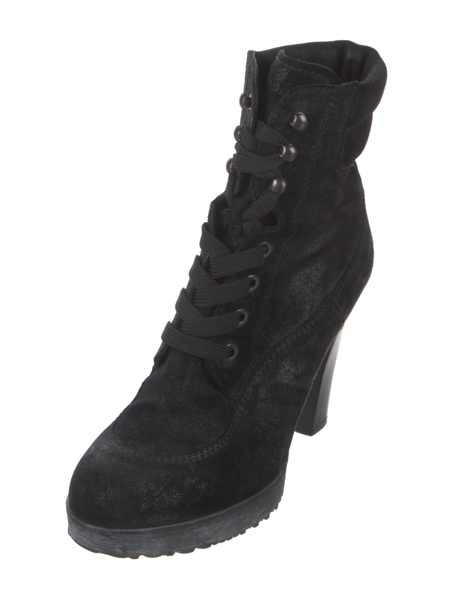 Hogan Suede Leather Trim Embellishment Boots
