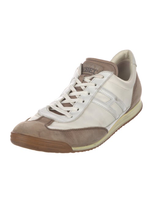 Hogan Leather Colorblock Pattern Sneakers