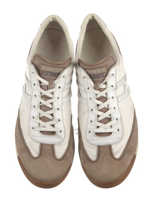 Hogan Leather Colorblock Pattern Sneakers
