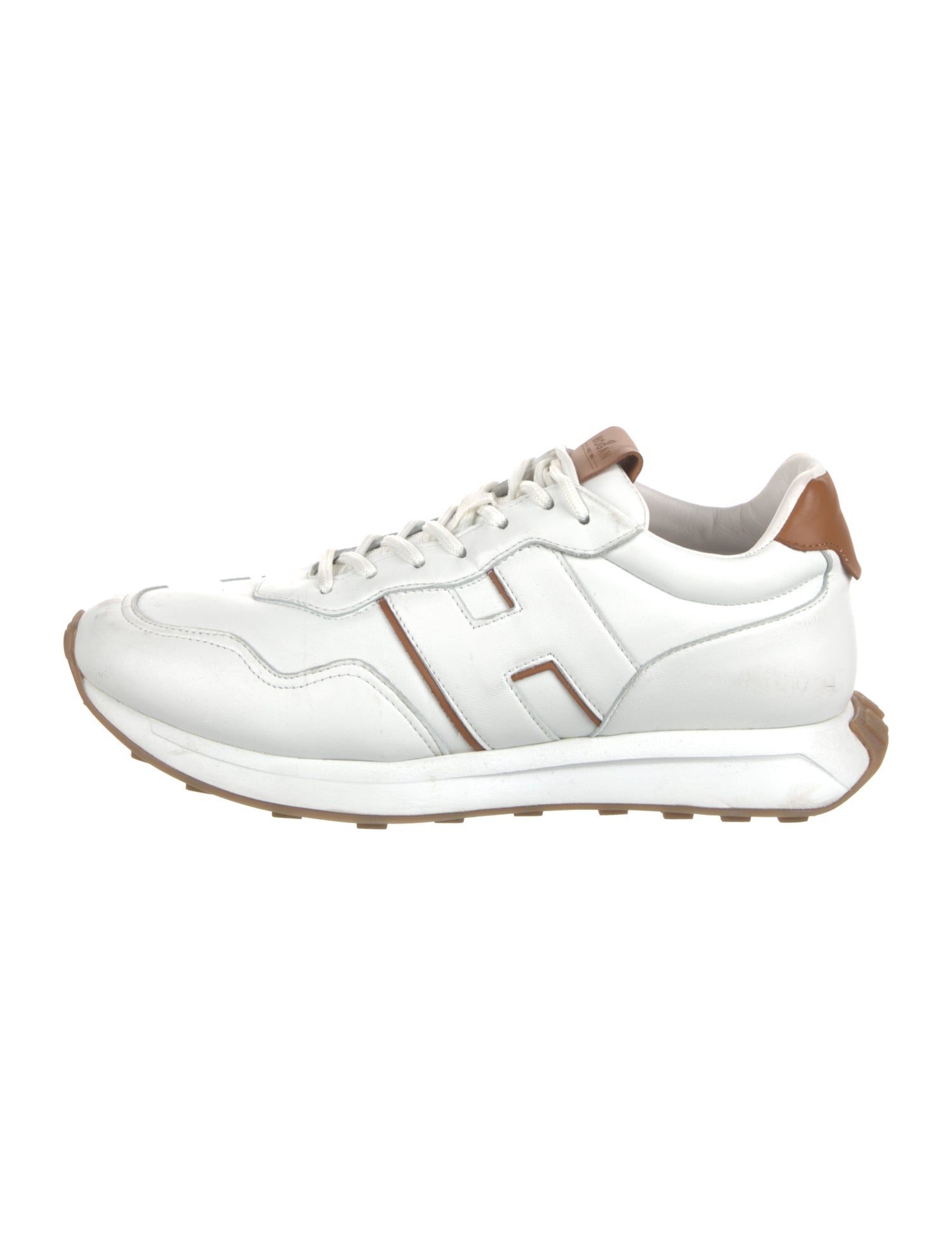 Hogan Leather Colorblock Pattern Sneakers