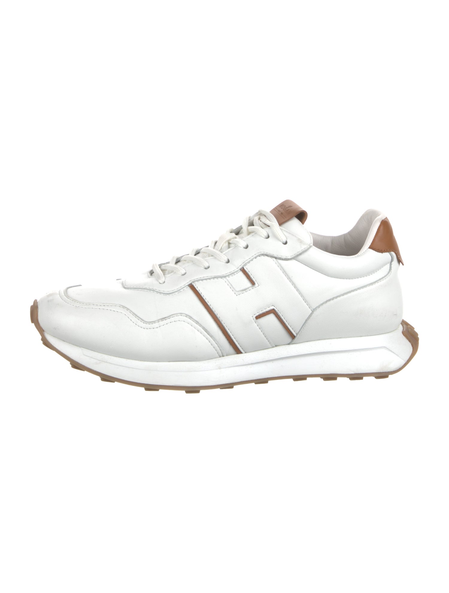 Hogan Leather Colorblock Pattern Sneakers