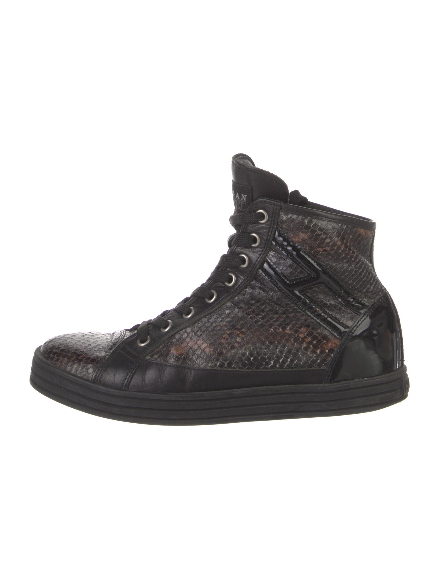 Hogan Leather Animal Print Sneakers