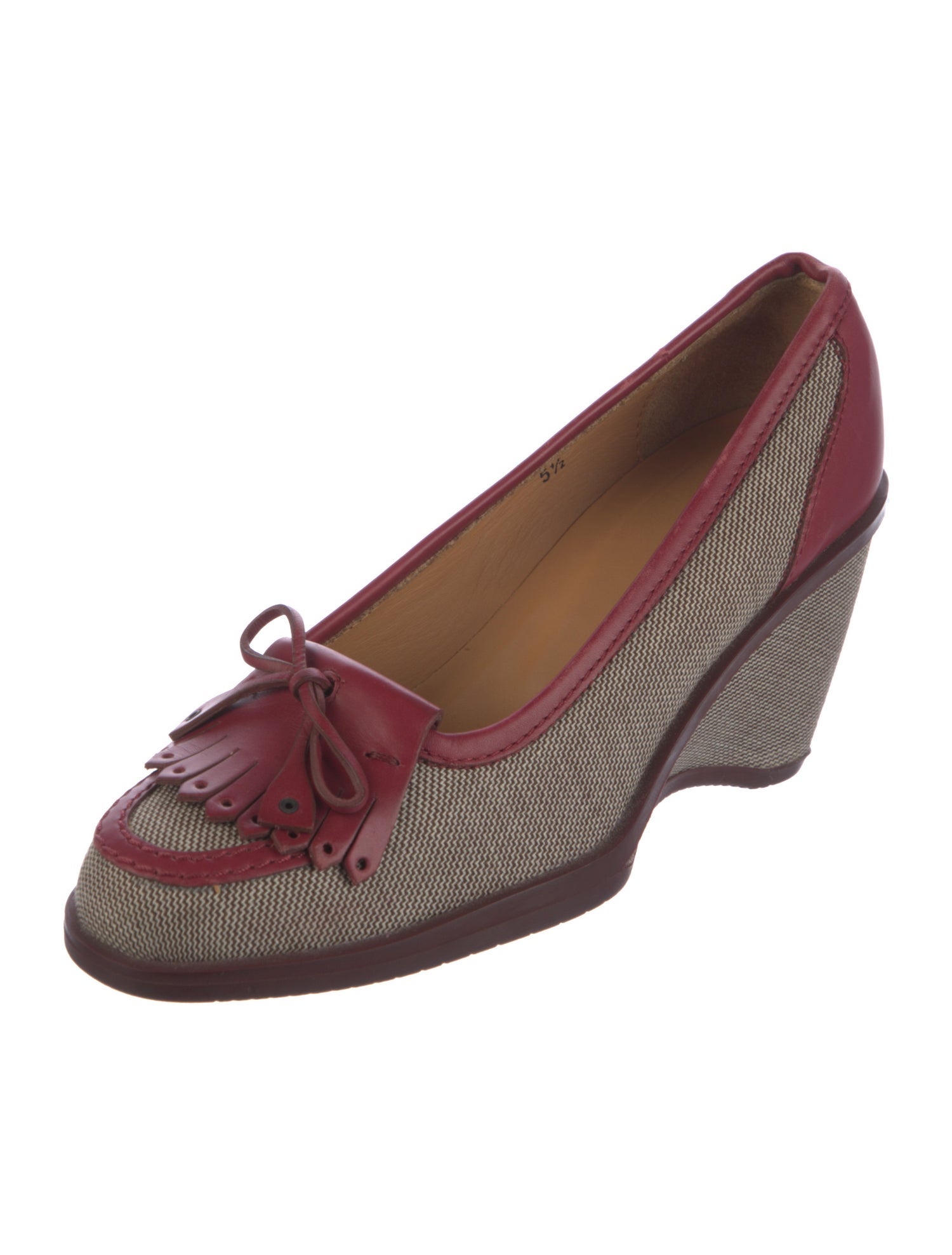 Hogan Canvas Colorblock Pattern Pumps