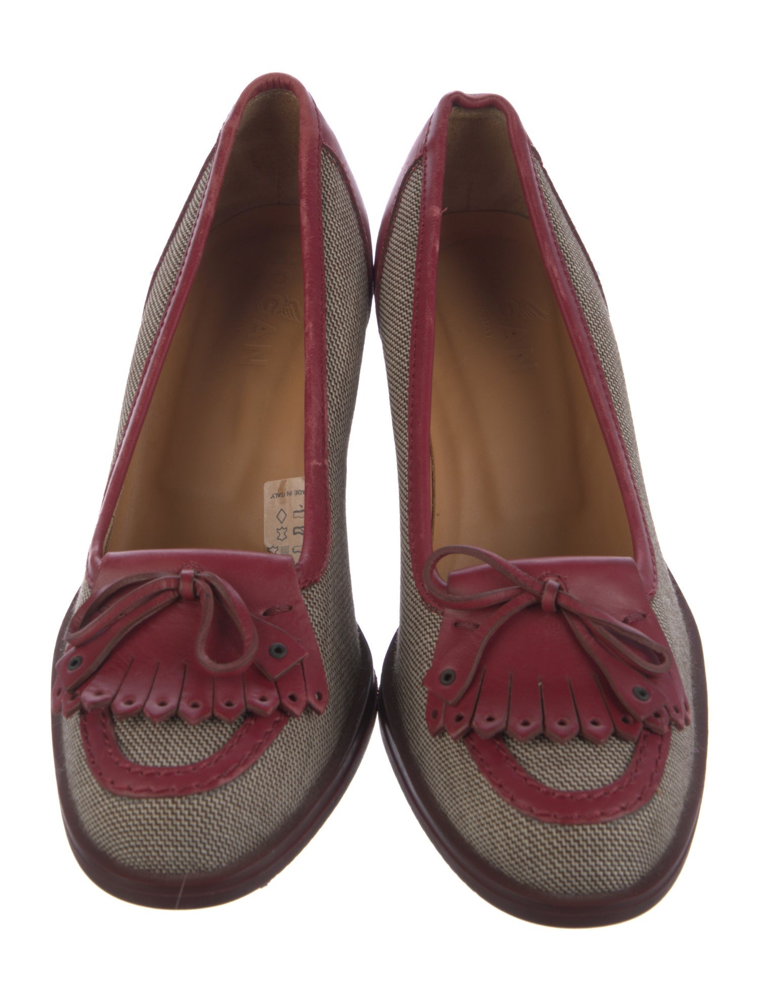 Hogan Canvas Colorblock Pattern Pumps